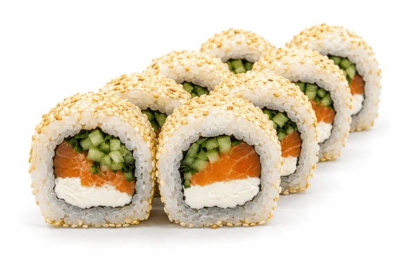 Philadelphia with salmon in sesame