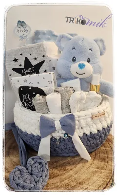 Baby Treasure Blue – מארז לידה בעבודת יד